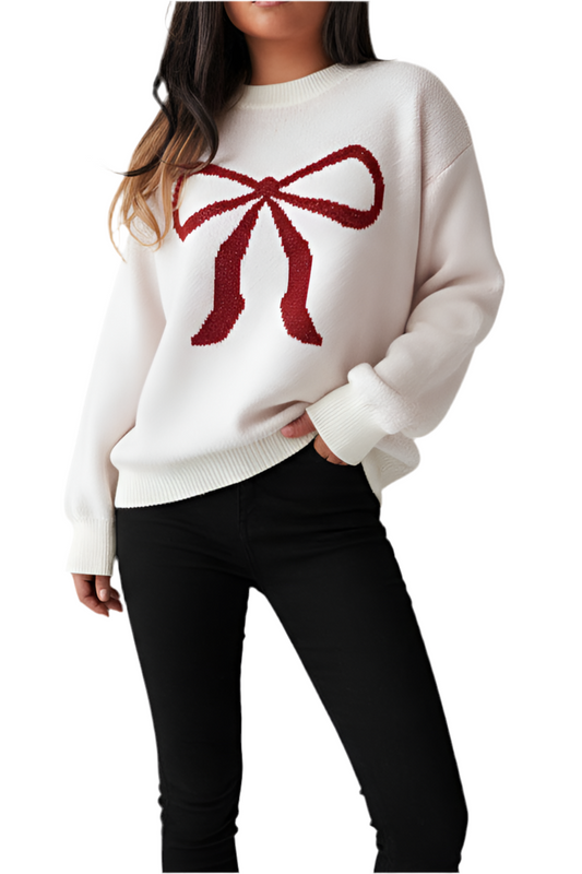 Ciepły sweter z kokardą