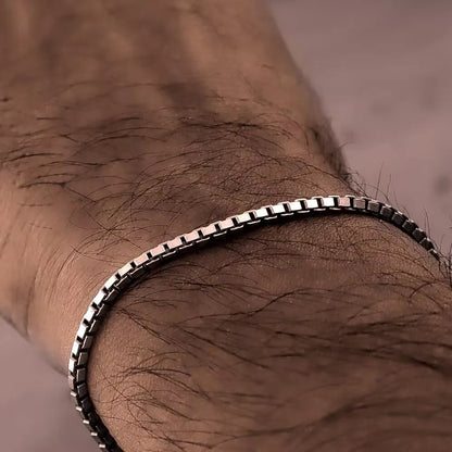 Silver Box Chain Minimalist Bracelet